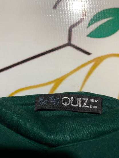 QUIZ |M| BUST 16| A6| EMERALD GREEN OFF-THE-SHOULDER RUFFLE MIDI DRESS