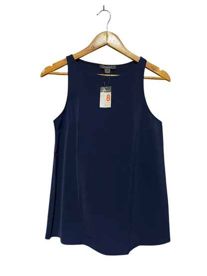 PRIMARK |S| BUST 16| A7| NAVY BLUE SLEEVELESS HIGH-NECK TANK TOP