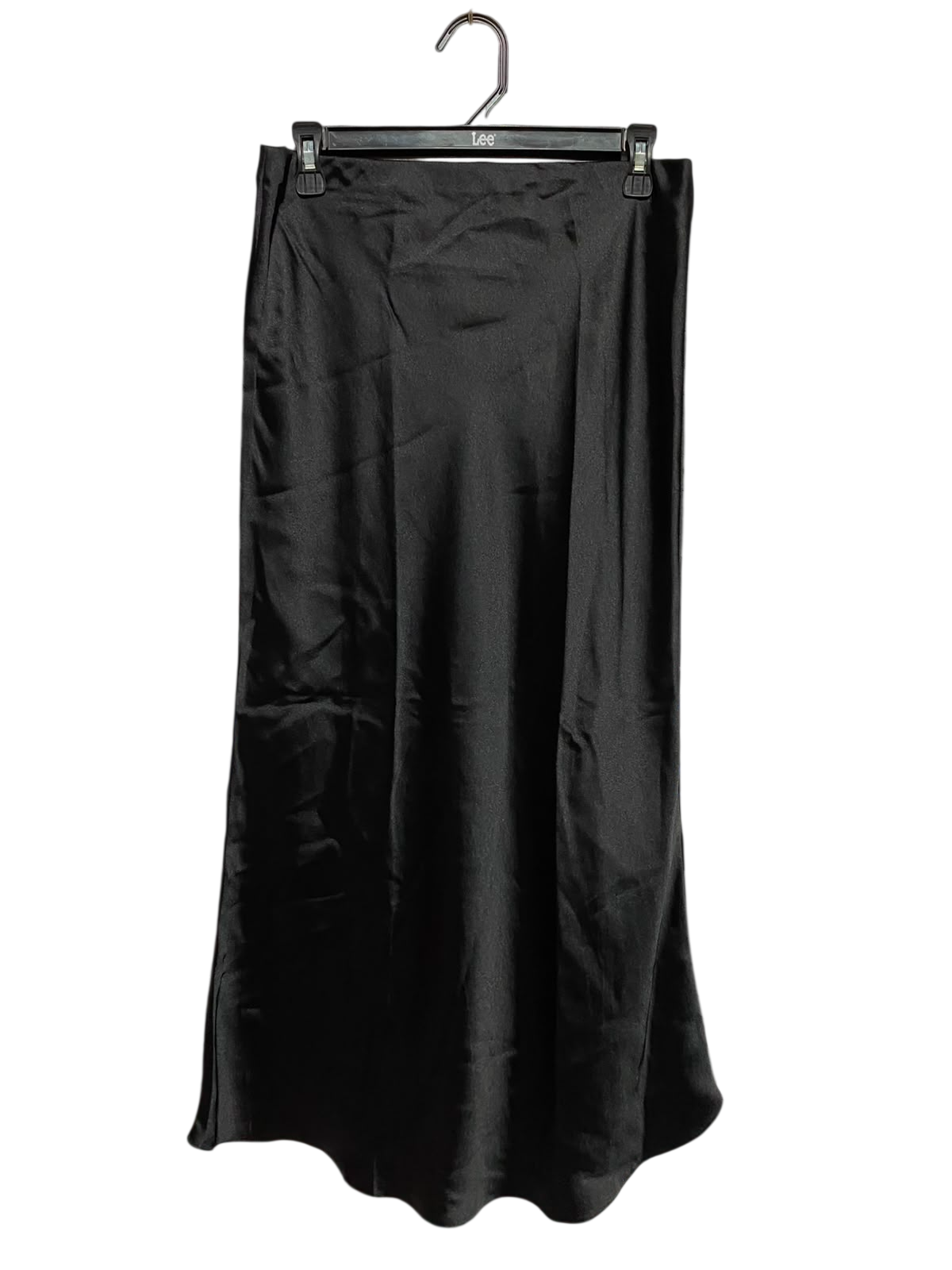 LIPSY |L| WAIST 30| A7| LUXURIOUS BLACK SATIN HIGH-WAISTED SLIP MAXI SKIRT