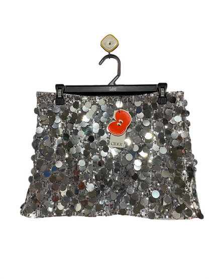 CIDER |S| WAIST 30| A7| GLAMOROUS SILVER SEQUIN EMBELLISHED MINI SKIRT