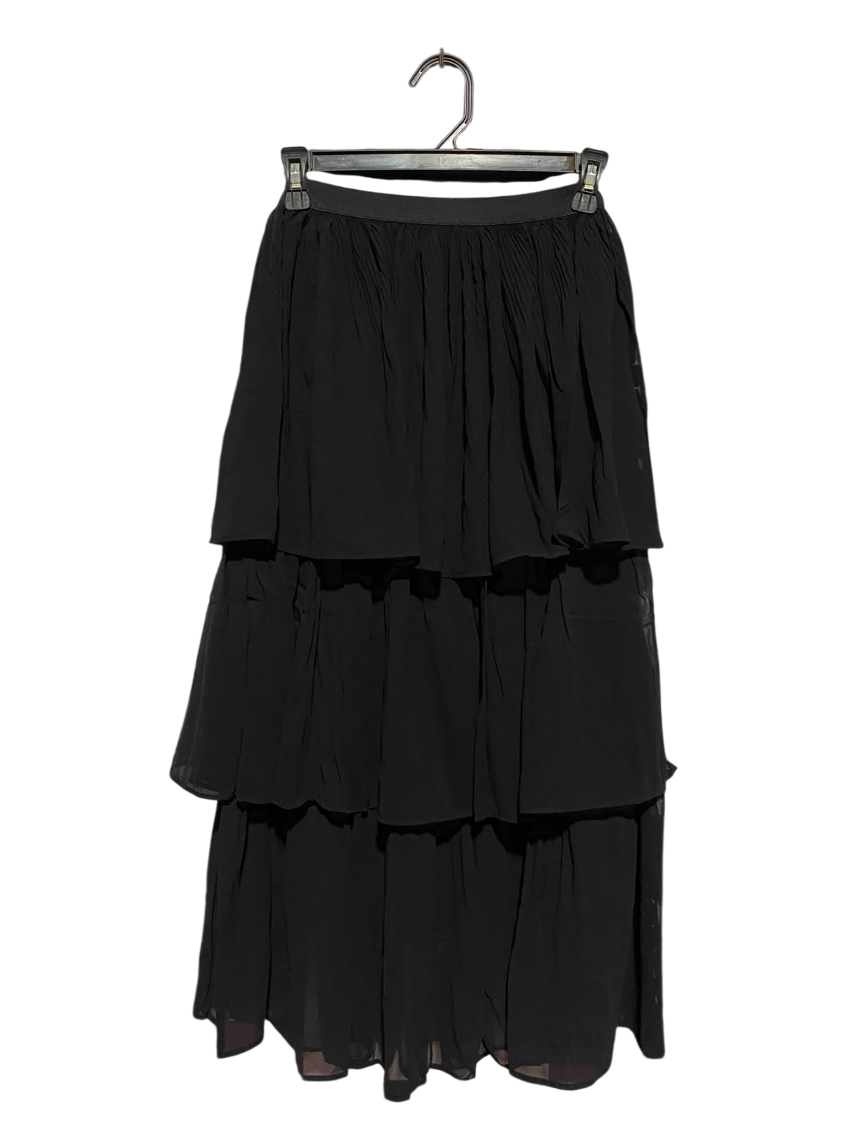 TOPSHOP |XS| WAIST 22| A7| ELEGANT BLACK TIERED RUFFLE MAXI SKIRT