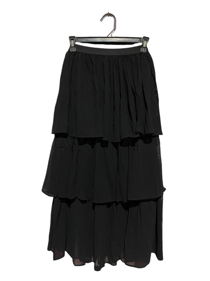 TOPSHOP |XS| WAIST 22| A7| ELEGANT BLACK TIERED RUFFLE MAXI SKIRT