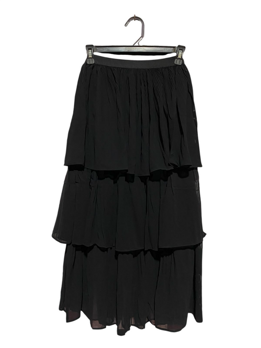 TOPSHOP |XS| WAIST 22| A7| ELEGANT BLACK TIERED RUFFLE MAXI SKIRT