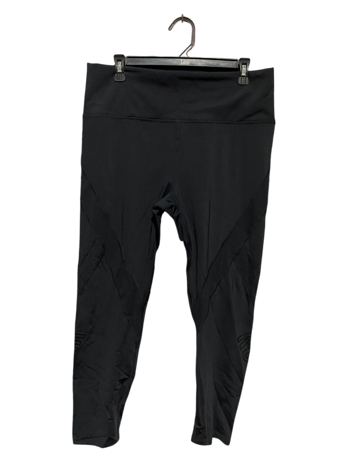 ROCK WEAR |XL| WAIST 32| A7| PERFORMANCE BLACK HIGH-WAISTED ACTIVEWEAR LEGGINGS WITH MESH PANELS