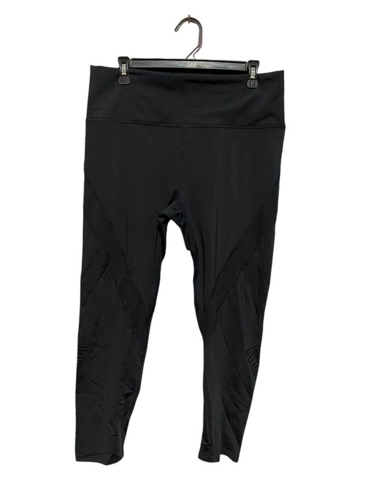 ROCK WEAR |XL| WAIST 32| A7| PERFORMANCE BLACK HIGH-WAISTED ACTIVEWEAR LEGGINGS WITH MESH PANELS