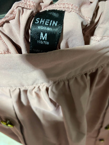 SHEIN |M| WAIST 26| A7| ELEGANT DUSTY ROSE MAXI SKIRT WITH GOLD EMBELLISHED BUTTONS