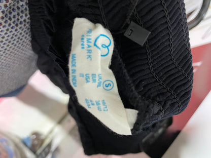 PRIMARK CARES |XS| WAIST 24| A7| CHIC BLACK SMOCKED HIGH-WAISTED WIDE-LEG PALAZZO PANTS