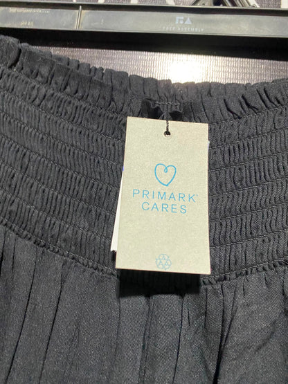 PRIMARK CARES |XS| WAIST 24| A7| CHIC BLACK SMOCKED HIGH-WAISTED WIDE-LEG PALAZZO PANTS
