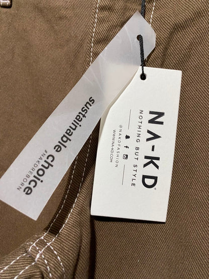 NA KD |XL| WAIST 32| A7| STYLISH BROWN STRAIGHT-LEG JEANS WITH CONTRAST STITCHING
