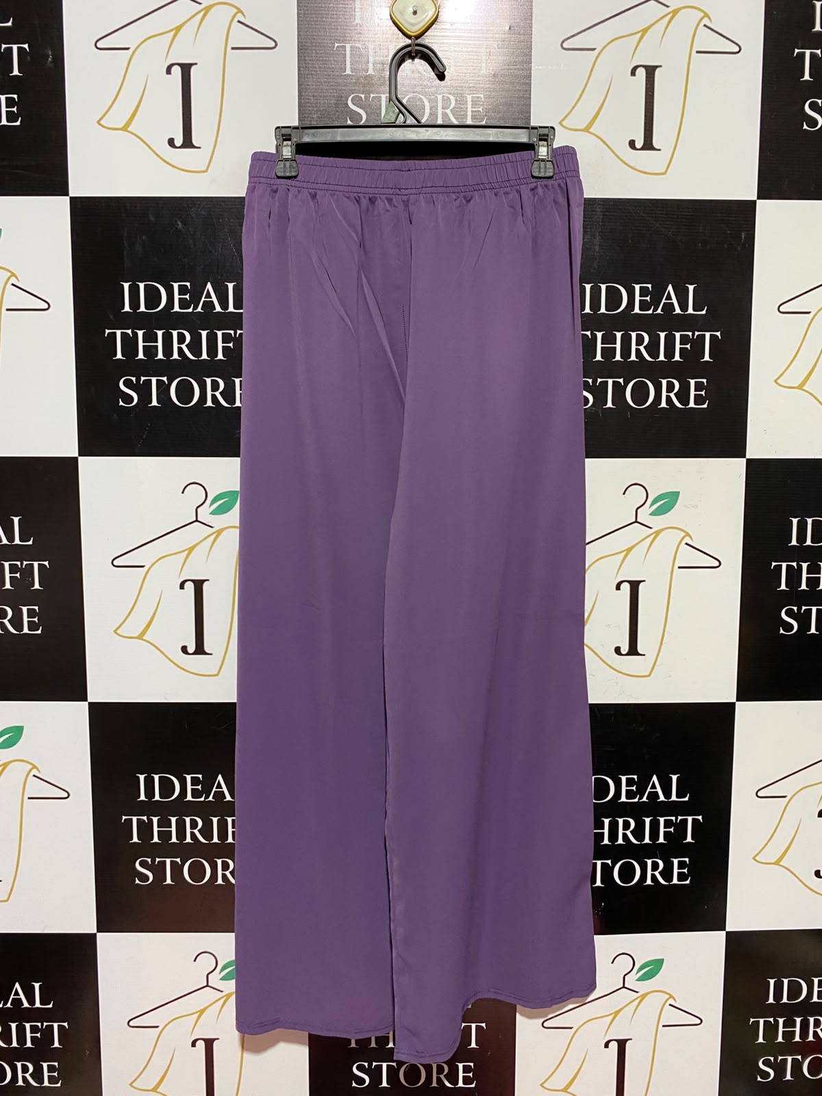 BM |XXL| WAIST 36| A7| VIBRANT PURPLE HIGH-WAISTED WIDE-LEG PALAZZO PANTS