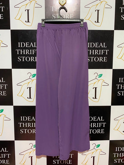BM |XXL| WAIST 36| A7| VIBRANT PURPLE HIGH-WAISTED WIDE-LEG PALAZZO PANTS
