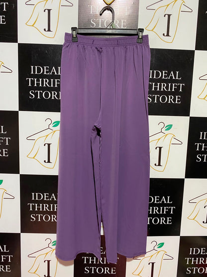 BM |XXL| WAIST 36| A7| VIBRANT PURPLE HIGH-WAISTED WIDE-LEG PALAZZO PANTS