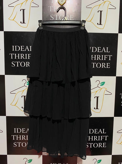 TOPSHOP |XS| WAIST 22| A7| ELEGANT BLACK TIERED RUFFLE MAXI SKIRT