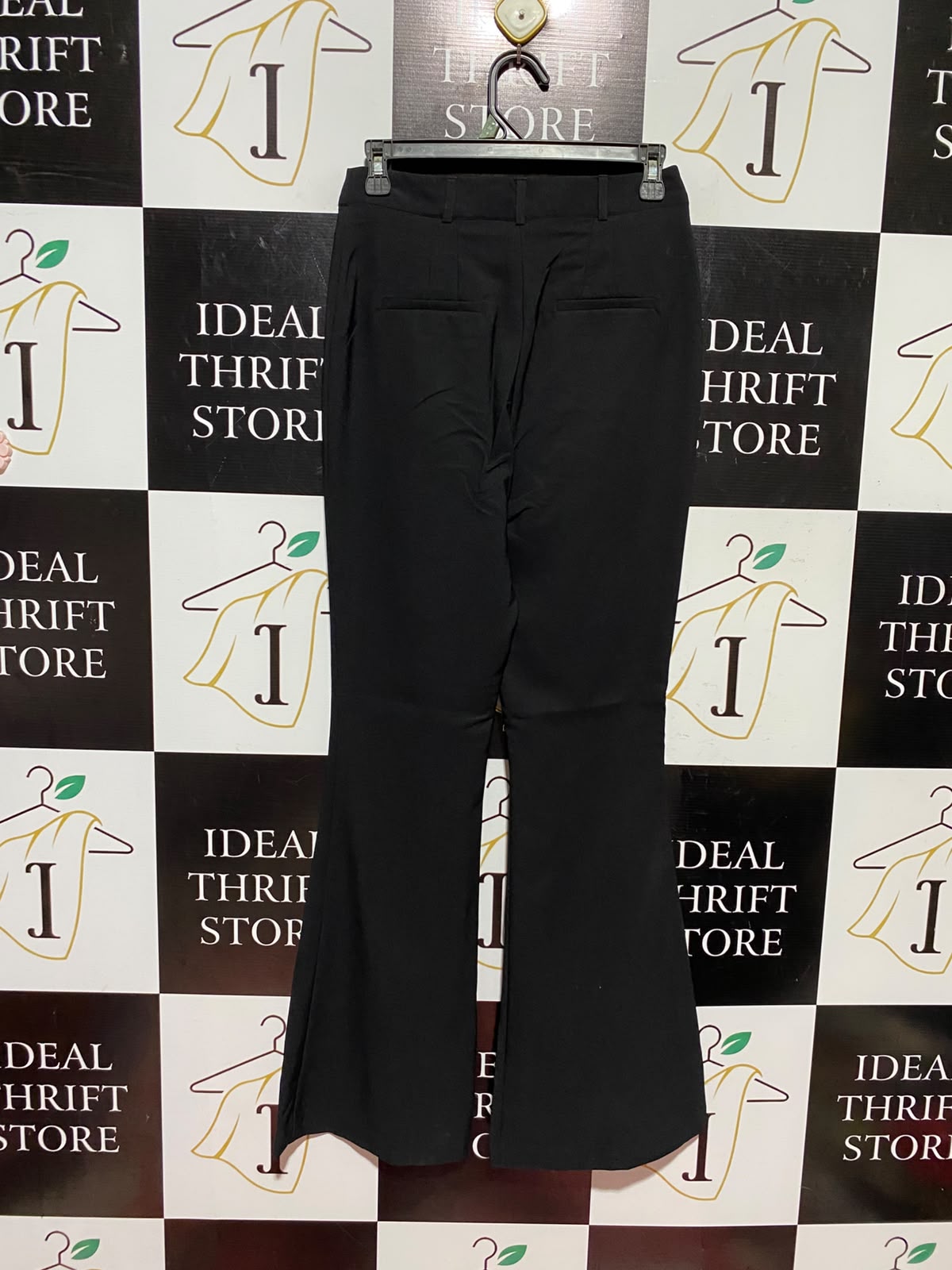 NEXT |S| WAIST 26| A7| BLACK HIGH-WAISTED FLARED TAILORED TROUSERS
