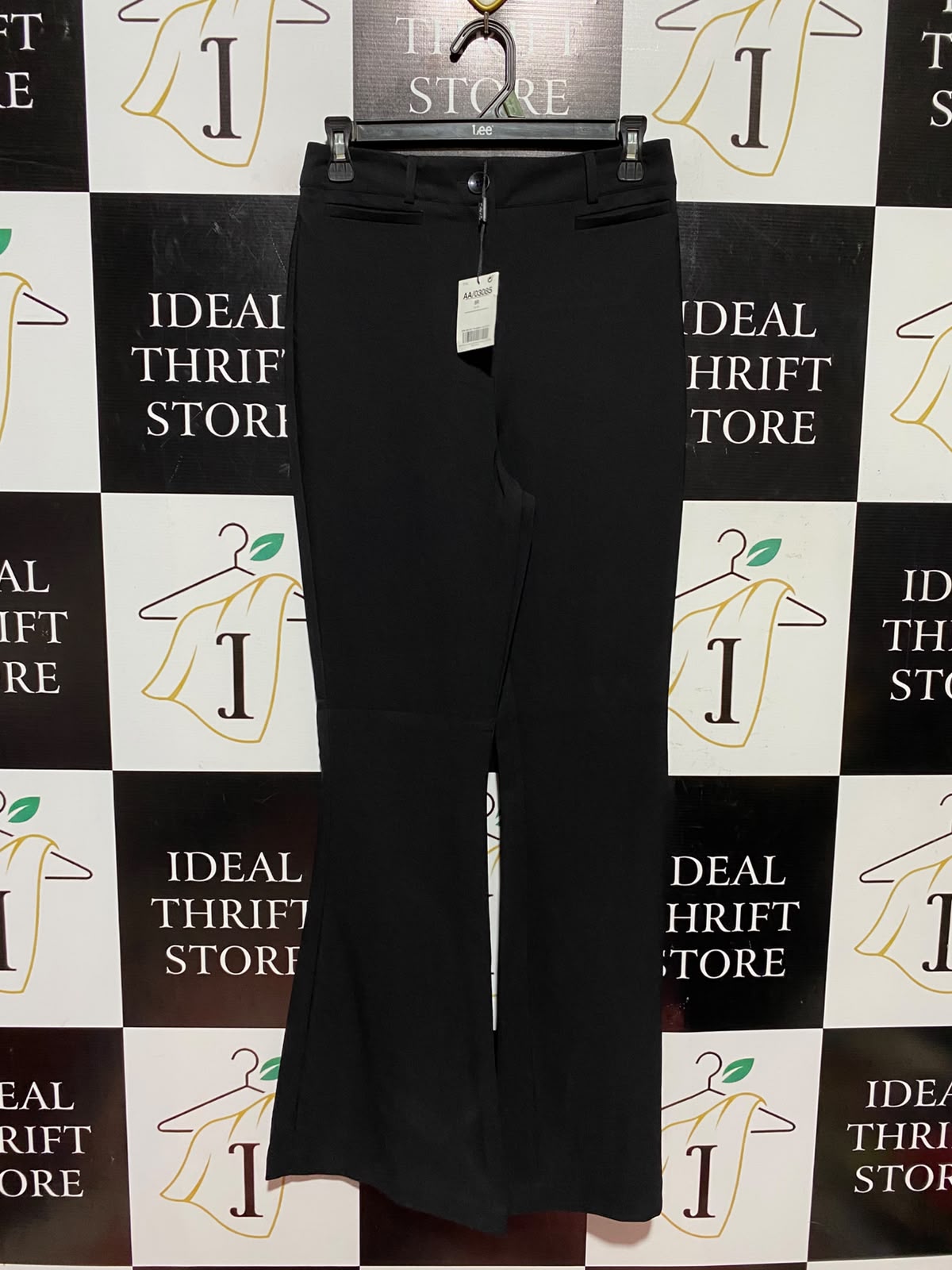NEXT |S| WAIST 26| A7| BLACK HIGH-WAISTED FLARED TAILORED TROUSERS