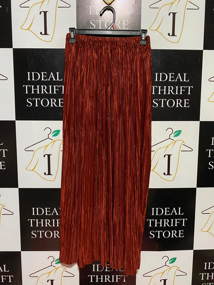 |S| WAIST 26| A7| STUNNING COPPER METALLIC PLEATED HIGH-WAISTED MAXI SKIRT