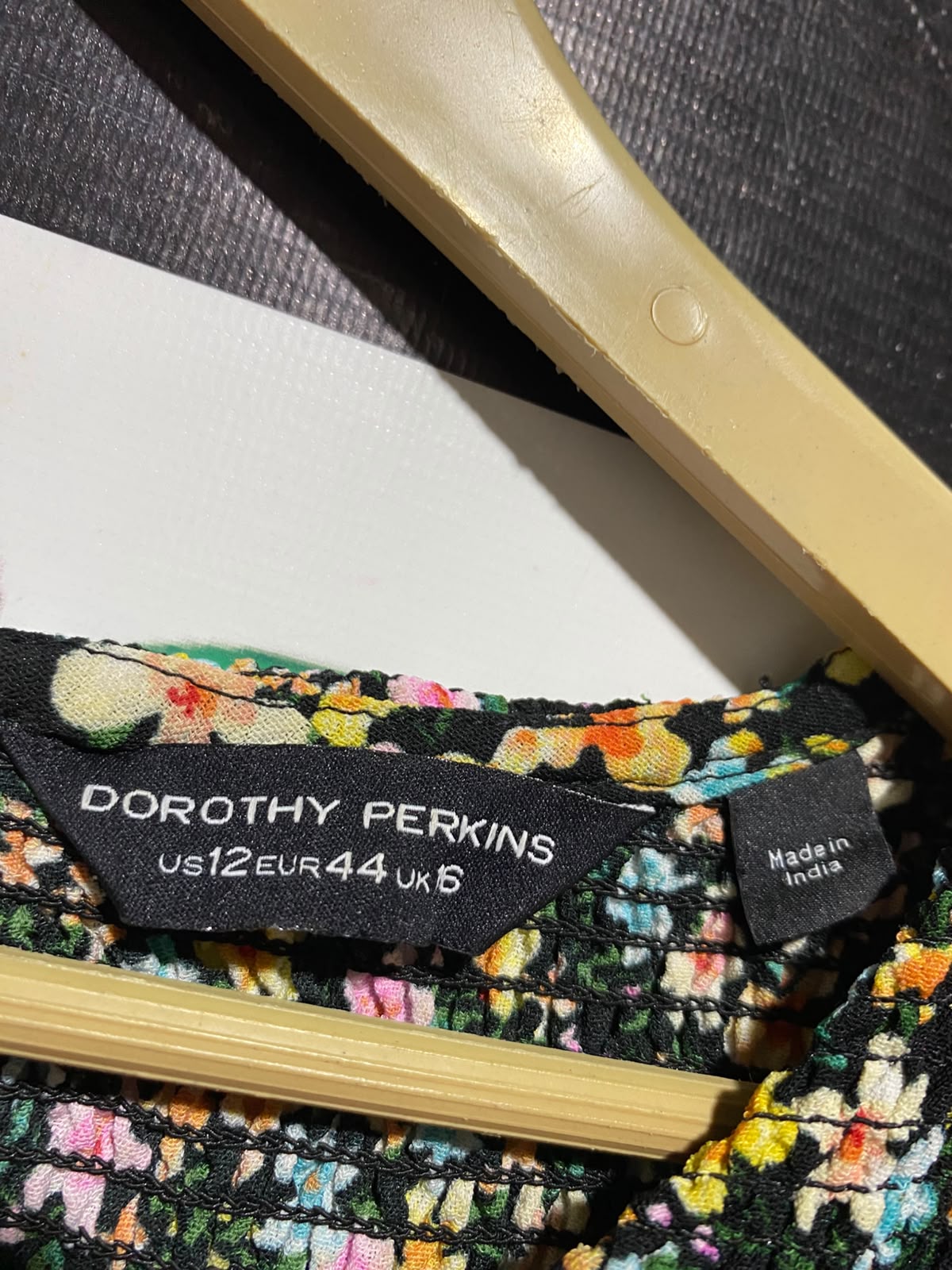 DOROTHY PERKINS |M| BUST 17| A7| VIBRANT FLORAL SMOCKED PUFF SLEEVE MINI DRESS