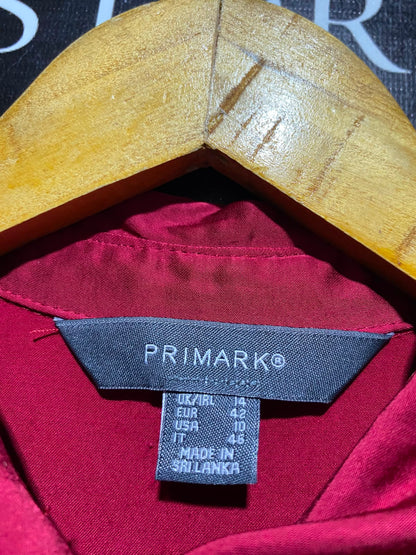 PRIMARK |L| BUST 22| A7| LUXURIOUS RED SATIN BUTTON-DOWN OVERSIZED SHIRT DRESS