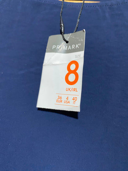 PRIMARK |S| BUST 16| A7| NAVY BLUE SLEEVELESS HIGH-NECK TANK TOP