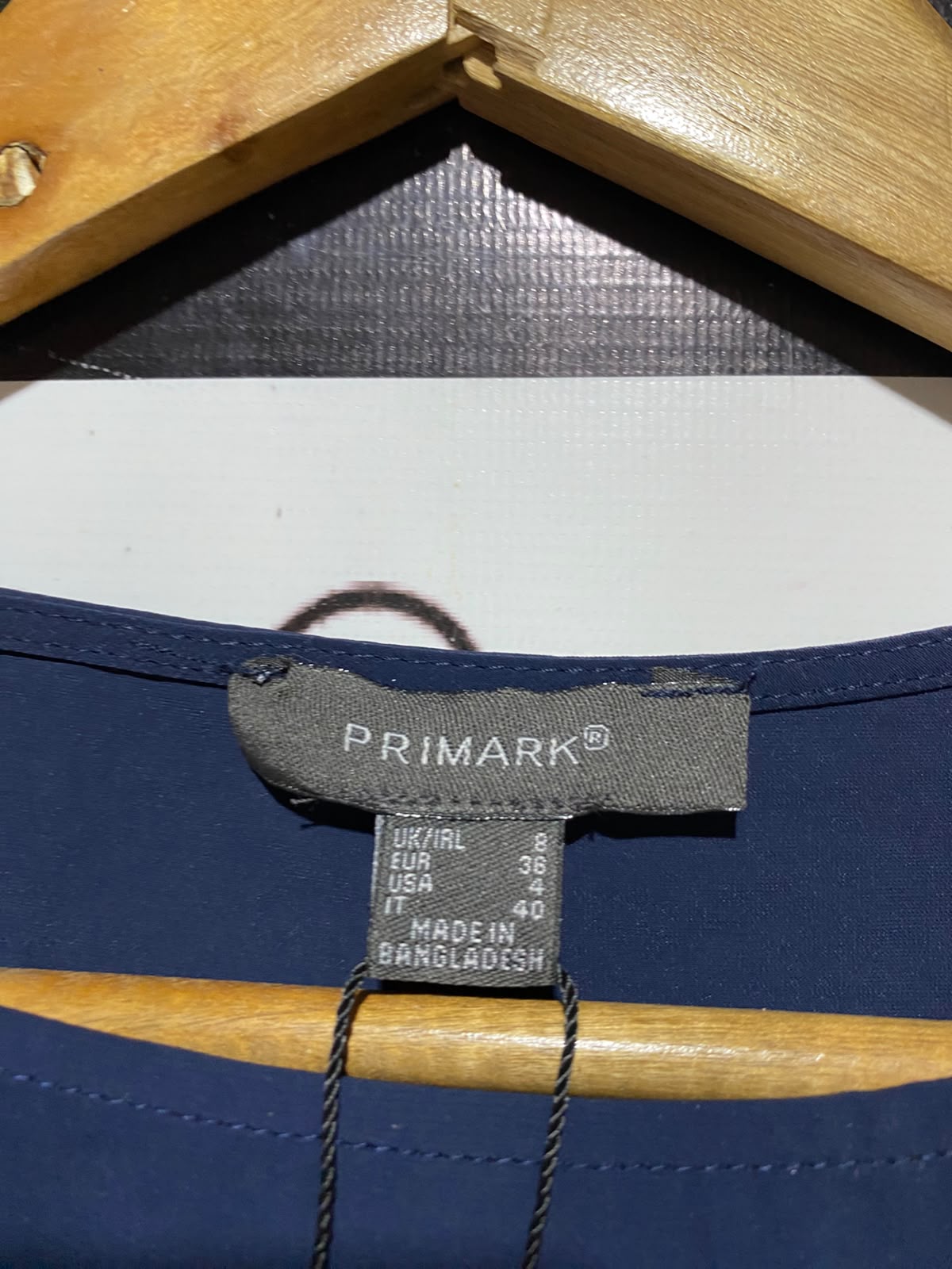 PRIMARK |S| BUST 16| A7| NAVY BLUE SLEEVELESS HIGH-NECK TANK TOP