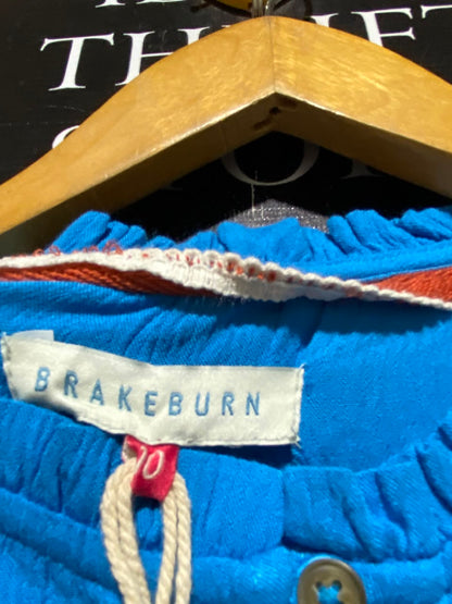 BRAKEBURN |M| BUST 21| A7| VIBRANT AZURE BLUE SLEEVELESS RUFFLE-TRIMMED TIERED MAXI DRESS