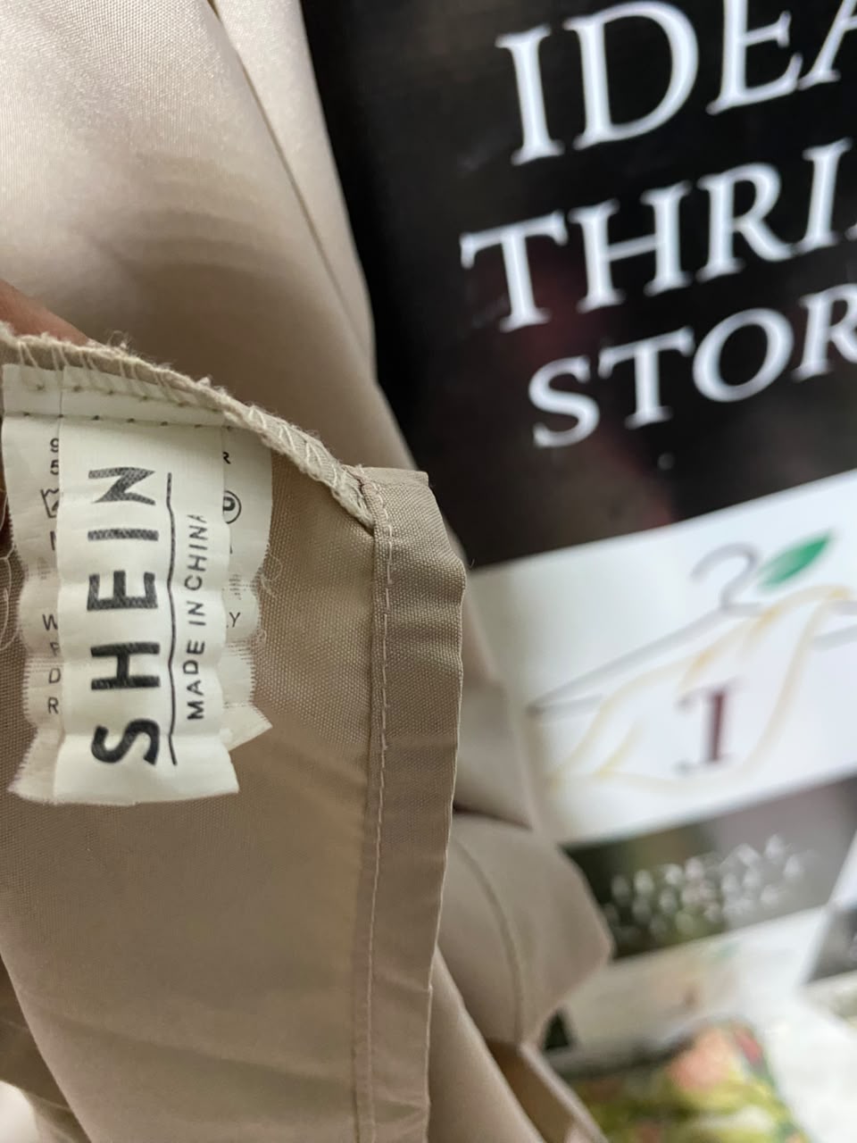 SHEIN |L| BUST 19| A7| BEIGE RUFFLE-TRIMMED BUTTON-FRONT EMPIRE WAIST MIDI DRESS