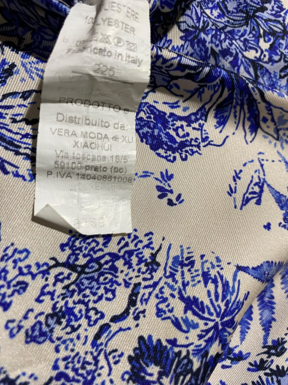 PRODOTTO |M| BUST FREE| A6| ROYAL BLUE AND CREAM TOILE DE JOUY FLORAL KAFTAN MAXI DRESS