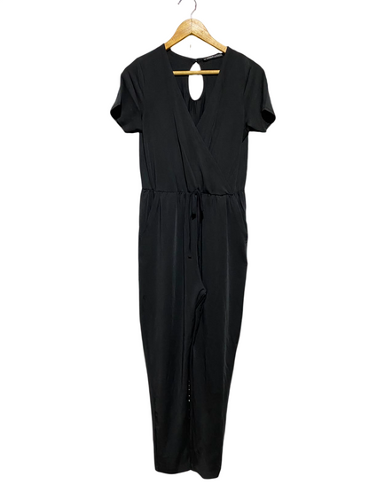 THREADBARE |S| BUST 17| A8| BLACK SHORT SLEEVE SURPLICE JUMPSUIT
