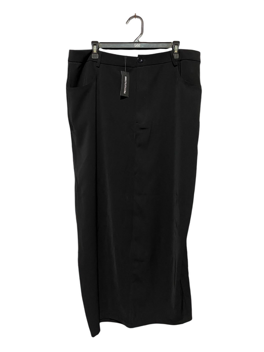 PRETTYLITTLE THING |XL| WAIST 36| A8| BLACK HIGH-WAISTED MAXI TAILORED SKIRT