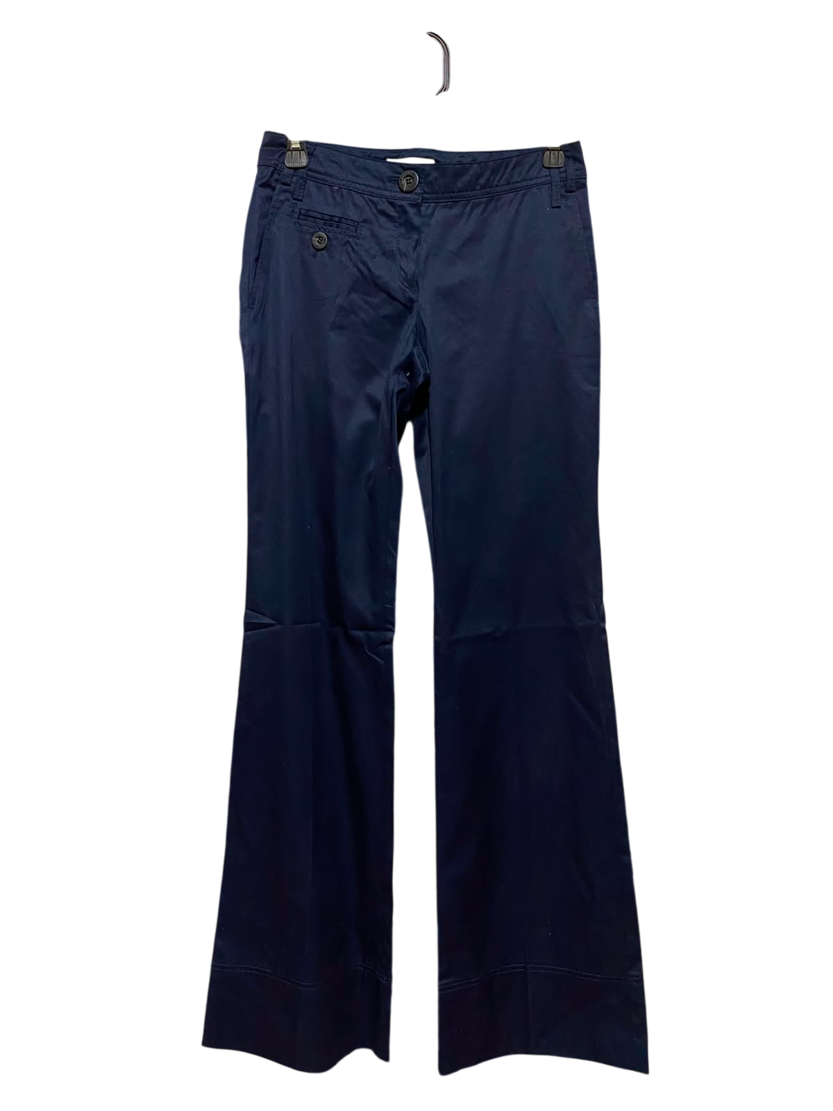 MNG BASICS |M| WAIST 27| A8| WOMEN'S NAVY BLUE FLARED COTTON TROUSERS