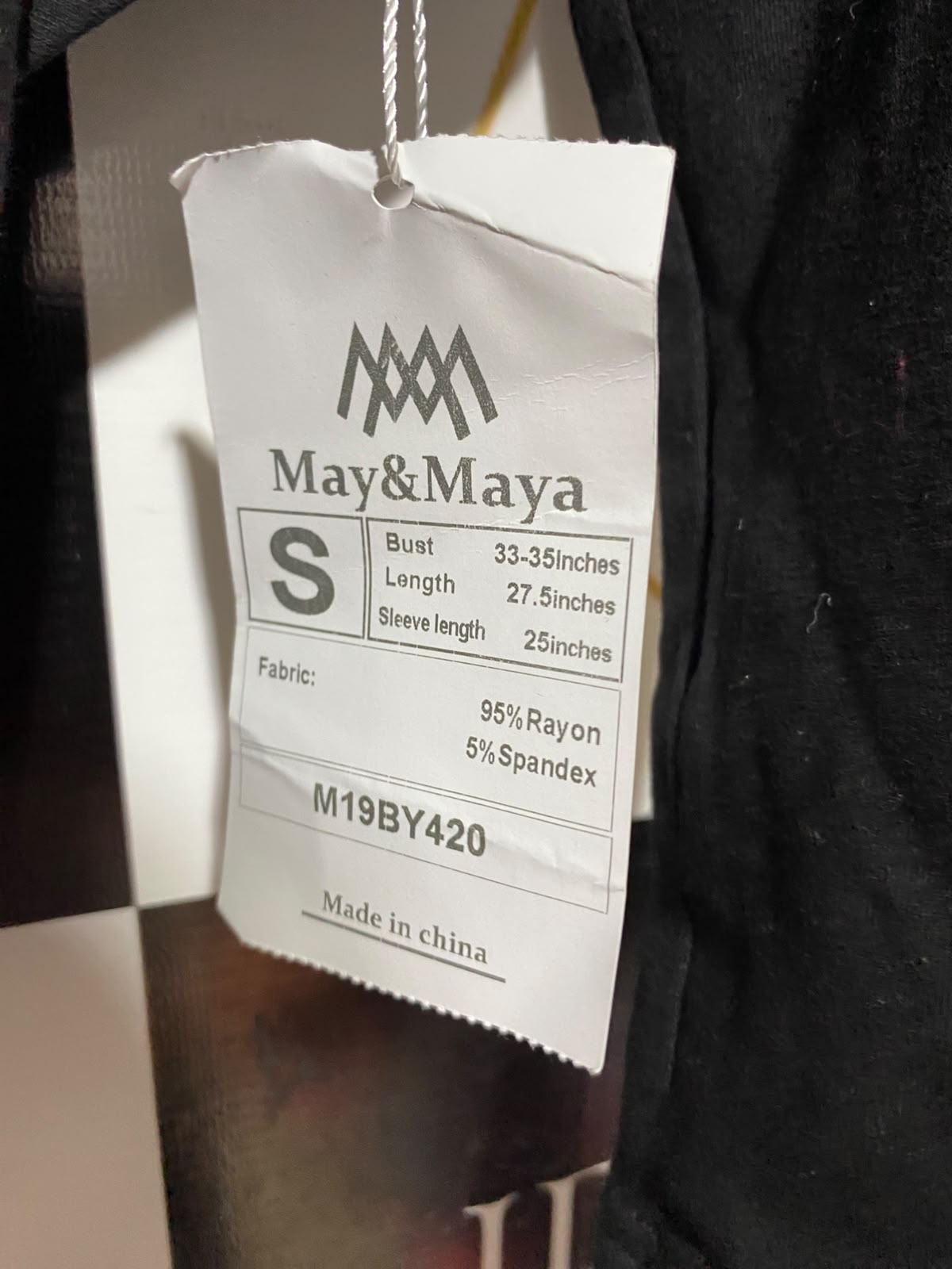 MAY & MAYA |S| BUST 15| A8| BLACK LONG SLEEVE CHEST CUTOUT MOCK NECK BODYSUIT
