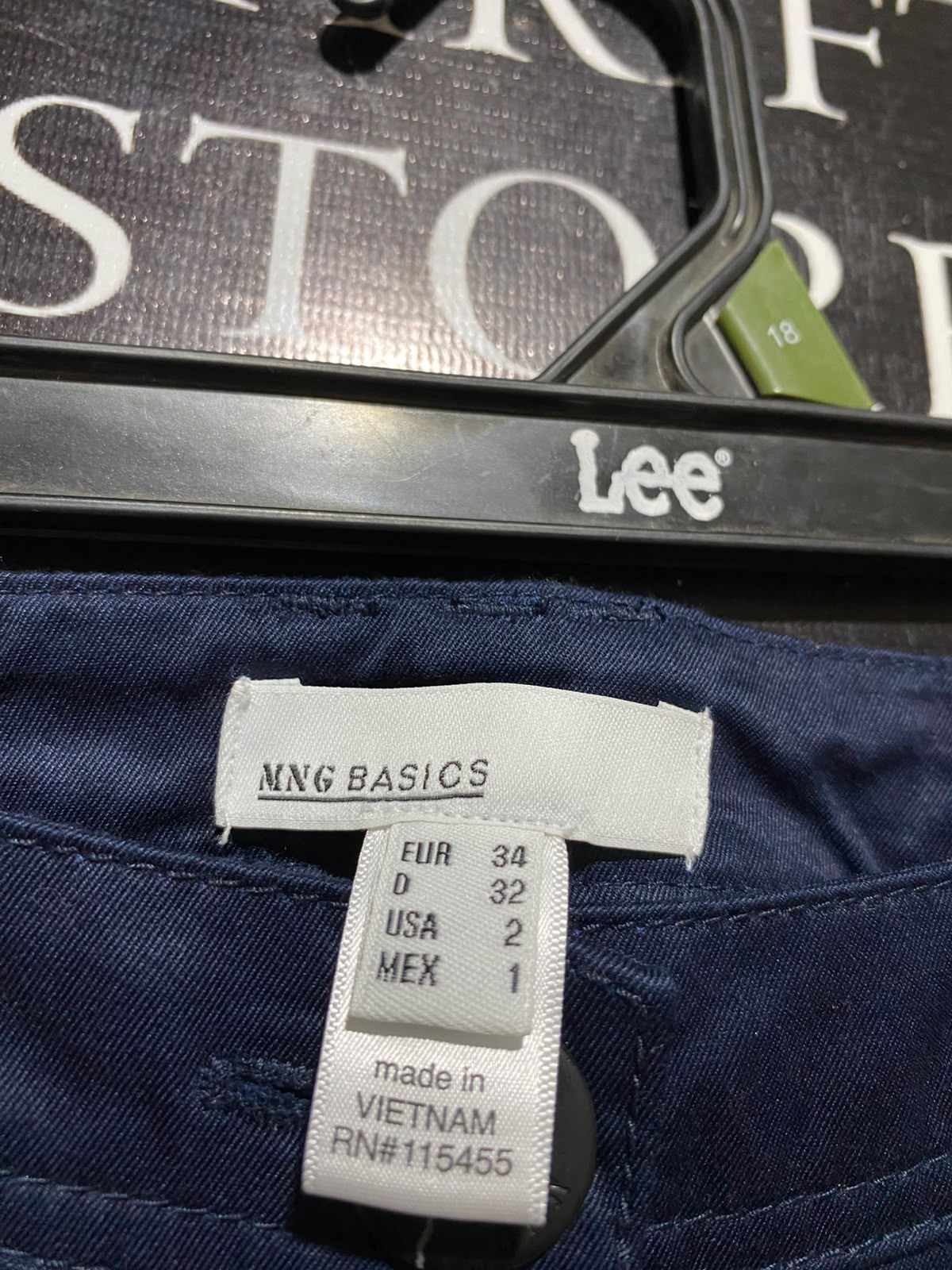 MNG BASICS |M| WAIST 27| A8| WOMEN'S NAVY BLUE FLARED COTTON TROUSERS