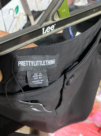 PRETTYLITTLE THING |XL| WAIST 36| A8| BLACK HIGH-WAISTED MAXI TAILORED SKIRT