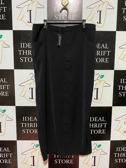 PRETTYLITTLE THING |XL| WAIST 36| A8| BLACK HIGH-WAISTED MAXI TAILORED SKIRT