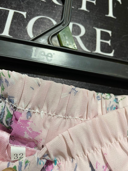 |S| WAIST 26| A8| BLUSH PINK FLORAL PRINT PLEATED MAXI SKIRT