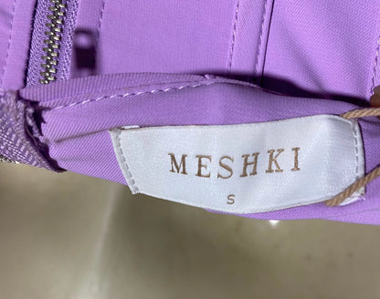 MESHKI |XS| BUST 13| A8| WOMEN'S LILAC STRAPLESS LACE-UP CORSET TOP