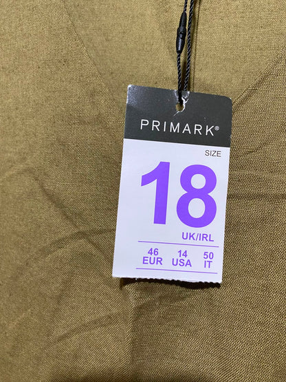 PRIMARK |XL| BUST 22| A8| OLIVE GREEN SHORT PUFF SLEEVE TIERED MIDI DRESS