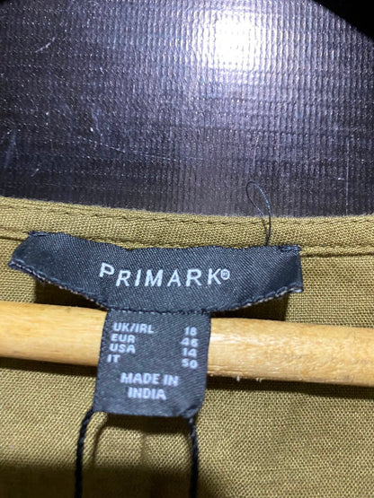 PRIMARK |XL| BUST 22| A8| OLIVE GREEN SHORT PUFF SLEEVE TIERED MIDI DRESS