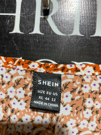 SHEIN |XL| BUST 19| A8| RUST RED DITSY FLORAL SMOCKED MAXI DRESS