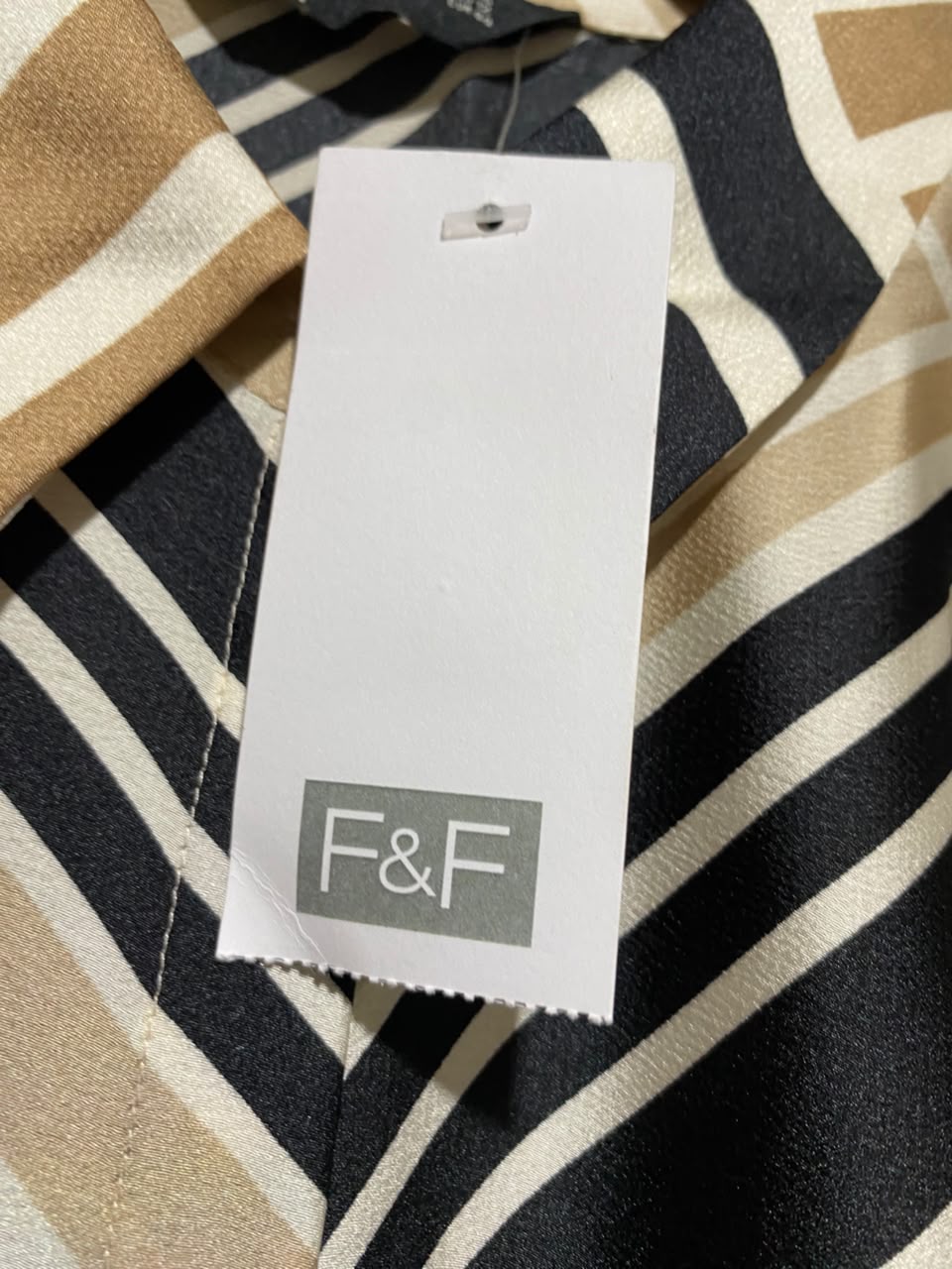 F&F |L| BUST 21| A8| GEOMETRIC PRINT SATIN WAIST-TIE SHIRT DRESS