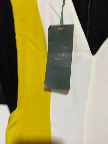 HOBBS |S| BUST 17| A8| COLORBLOCK SLEEVELESS V-NECK MIDI DRESS