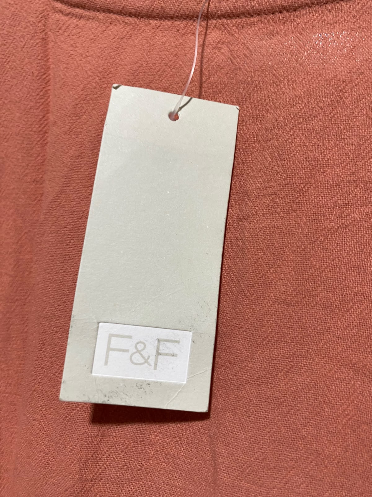 F&F |S| BUST 15| A8| TERRACOTTA CORAL RUFFLE-SLEEVE TIERED MAXI DRESS