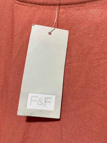 F&F |S| BUST 15| A8| TERRACOTTA CORAL RUFFLE-SLEEVE TIERED MAXI DRESS