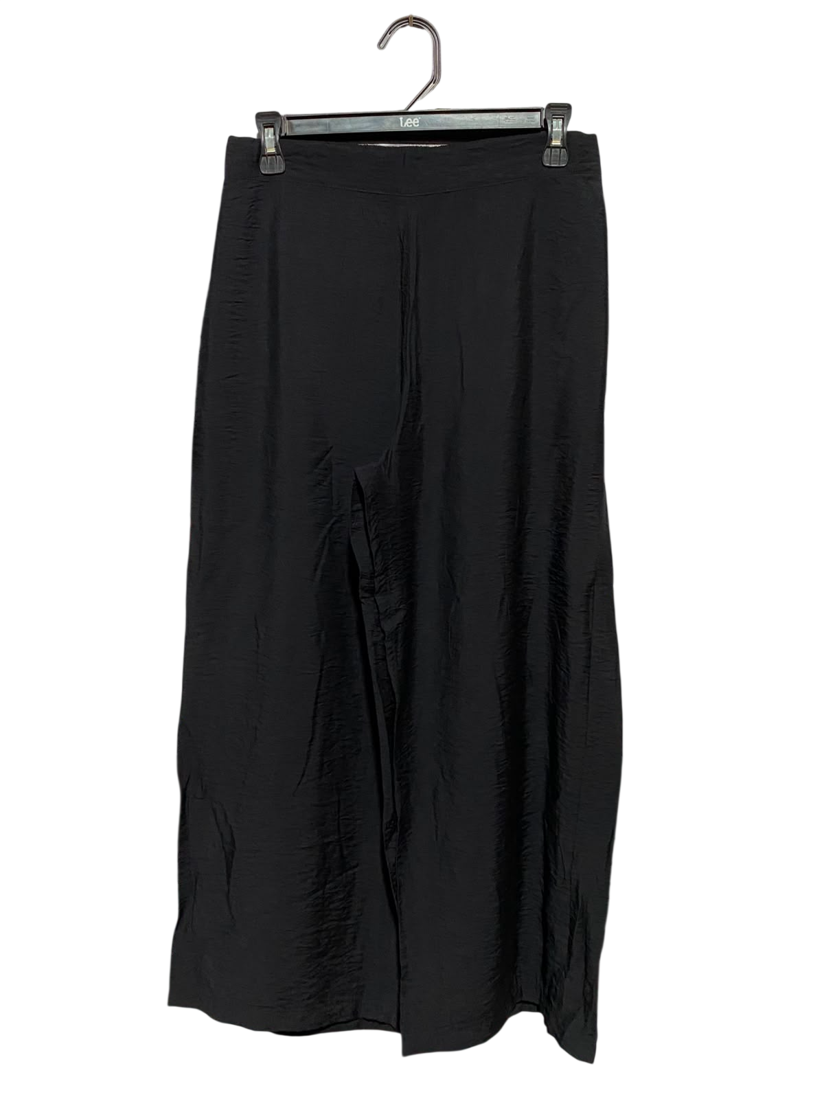 PRIMARK CARES |S| WAIST 28| A9| HIGH-WAISTED WIDE-LEG SATIN TROUSERS - JET BLACK