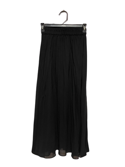 MONKL |XS| WAIST 22| A9| HIGH-WAISTED PLEATED SHEER CHIFFON MAXI SKIRT - CLASSIC BLACK