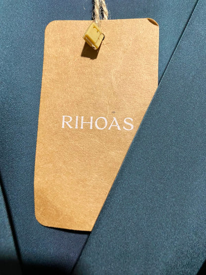 RIHOAS |S| BUST FREE| A9| SATIN V-NECK SHORT SLEEVE MAXI DRESS - EMERALD GREEN