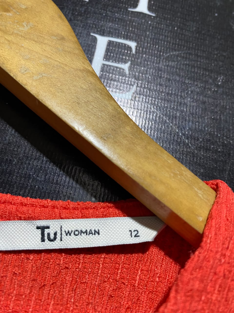 TU WOMAN |M| BUST 18| A9| TEXTURED LONG SLEEVE BELTED MAXI DRESS - VIBRANT RED