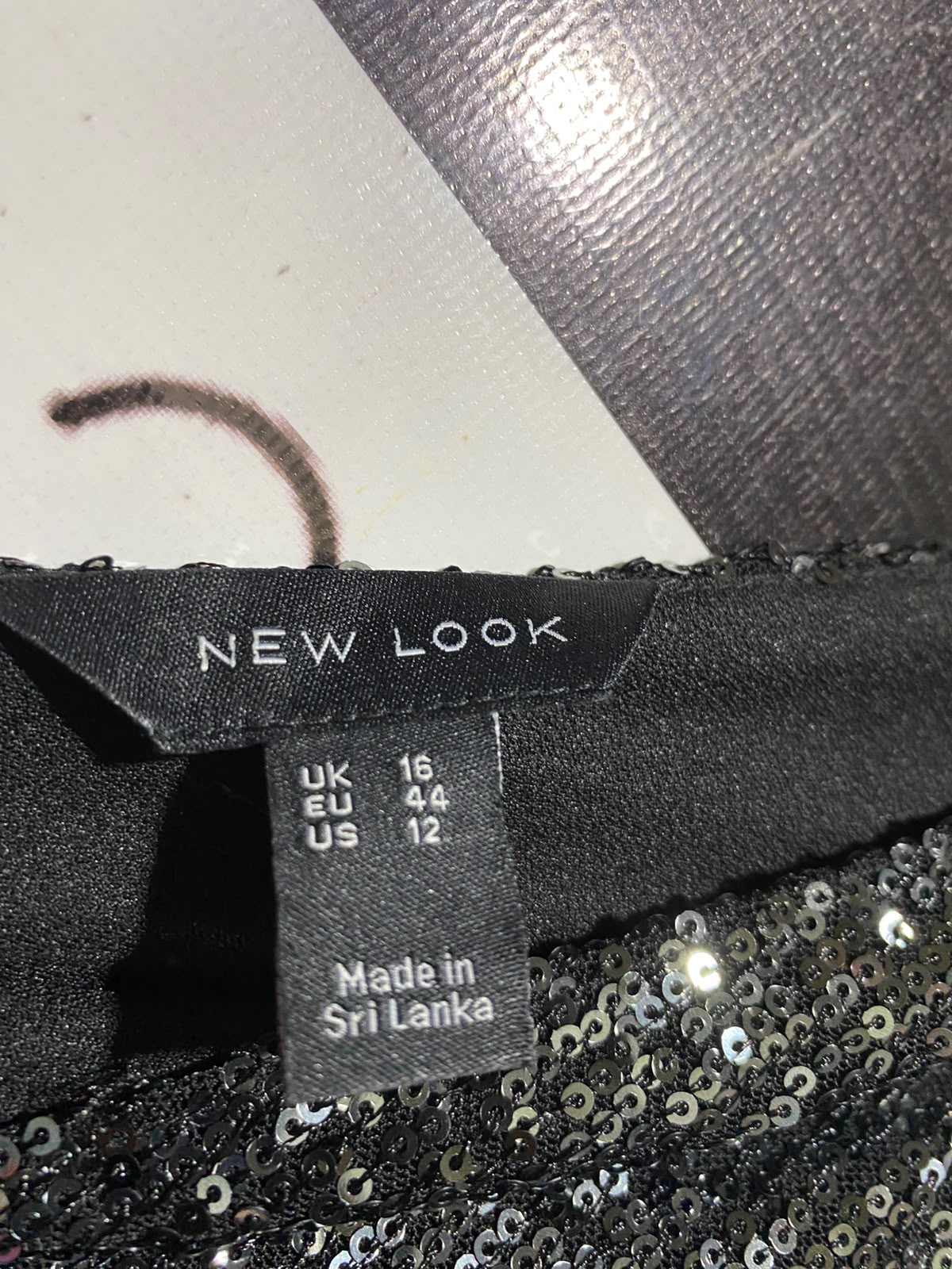 NEW LOOK |L| BUST 19| A9| FULLY SEQUINED V-NECK SLEEVELESS BELTED MAXI DRESS - CHARCOAL / GUNMETAL