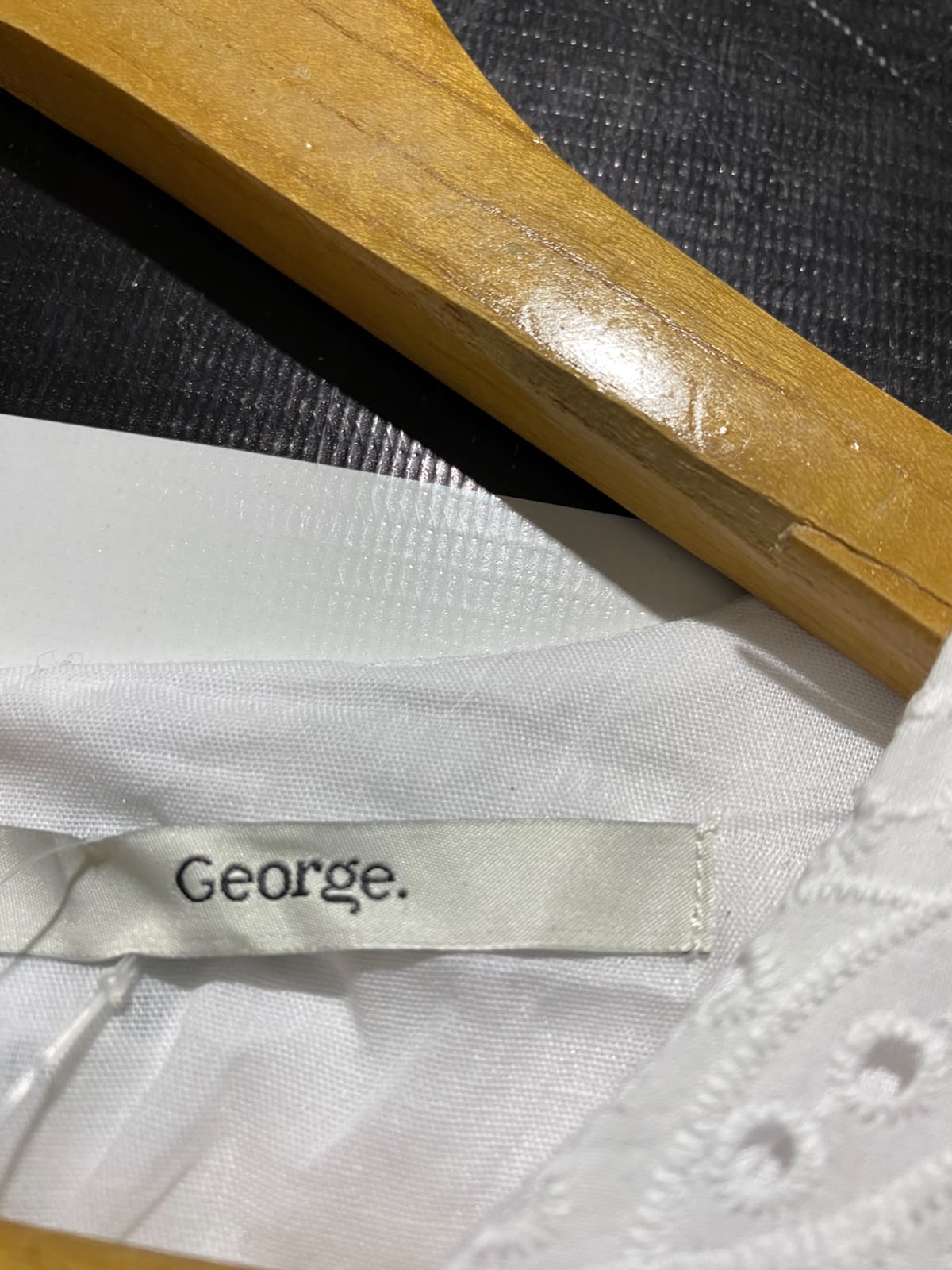 GEORGE |L| BUST 21| A9| BRODERIE ANGLAISE SHORT SLEEVE MINI DRESS - WHITE