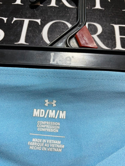 UNDER ARMOUR |M| WAIST 28| A9| HIGH-WAISTED ATHLETIC LEGGINGS WITH SIDE POCKET - SKY BLUE